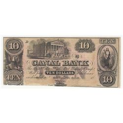 1800s $10 The New Orleans Canal & Banking Co Obsolete Bank Note