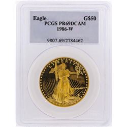 1986-W $50 American Gold Eagle Coin PCGS PR69DCAM