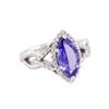 Image 1 : 14KT White Gold 1.75ct Tanzanite and Diamond Ring