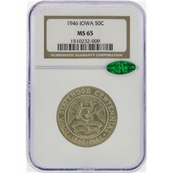 1946 Iowa Centennial Commemorative Half Dollar Coin NGC MS65