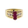 Image 2 : 14KT Yellow Gold 1.25ct Ruby and Diamond Ring