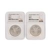 Image 1 : Set of (2) 1991MO 1 Onza Mexico Silver Coins NGC Graded MS67