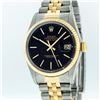 Image 1 : Rolex Mens Two Tone Tapestry Index Fluted Bezel Datejust Wristwatch