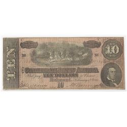 1864 $10 The Confederate States of America Note