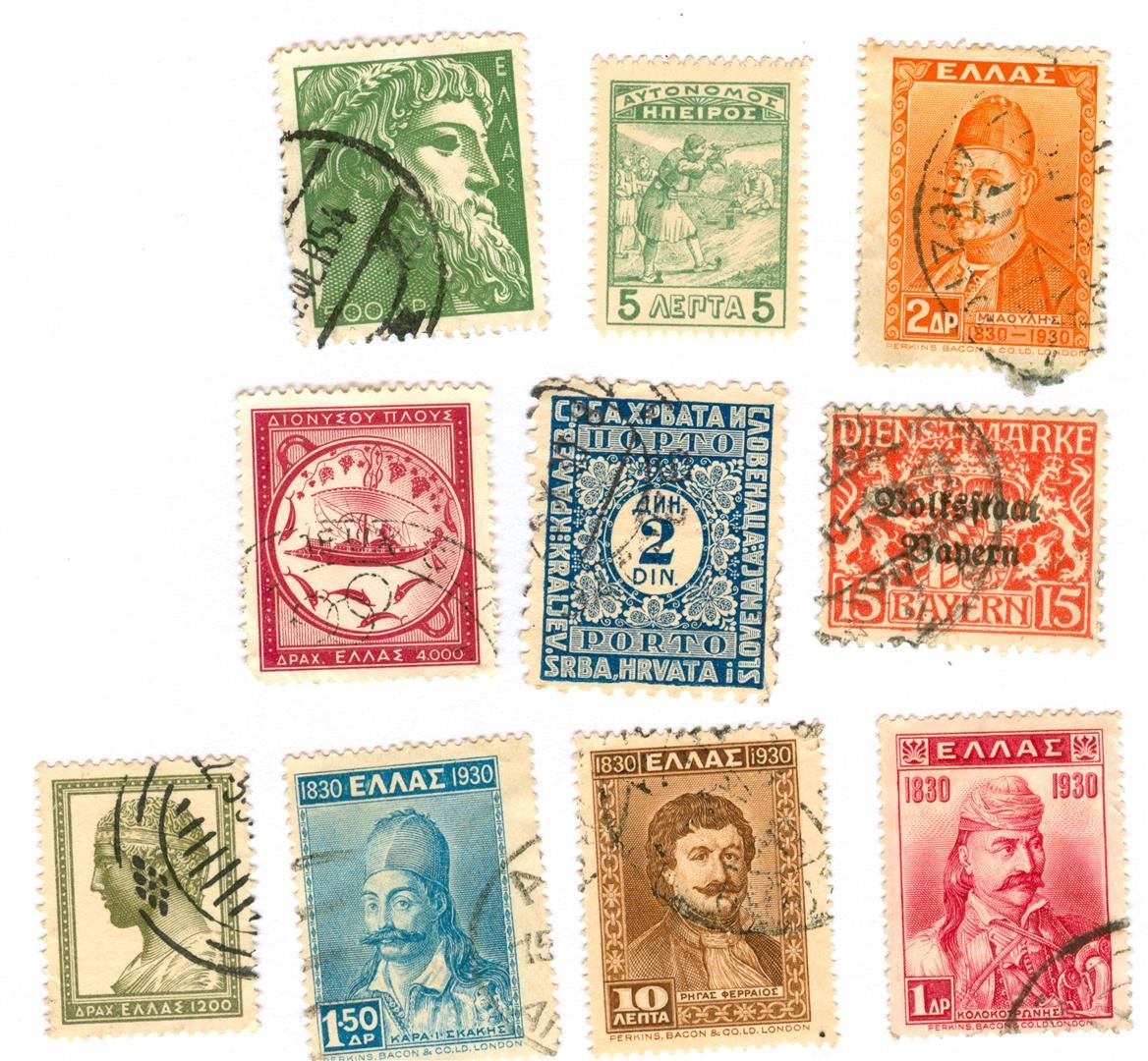 Greece Postage Stamps Lot of 10