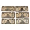 Image 1 : Set of 1899 $2 Mini Porthole & (5) $1 Black Eagle Silver Certificate Notes - Dam