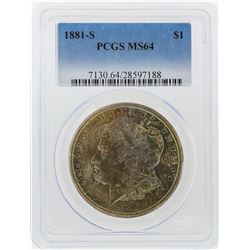 1881-S $1 Morgan Silver Dollar PCGS Graded MS64