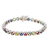 Image 1 : 14KT White Gold 11.30ctw Multi Color Sapphire Bracelet