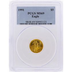 1991 $5 American Gold Eagle Coin PCGS Graded MS69