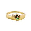 Image 2 : 14KT Yellow Gold Multi Gemstone and Diamond Ring