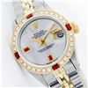 Image 1 : Womens Rolex Two-Tone Baguette Ruby DateJust Wristwatch