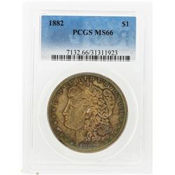 1882 $1 Morgan Silver Dollar PCGS Graded MS66