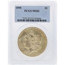 1898 $1 Morgan Silver Dollar PCGS Graded MS62