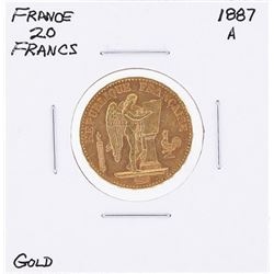 1887A 20 Francs France Gold Coin