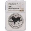 Image 1 : 2009P $1 Australia Year of the Ox Silver Coin NGC Graded MS69