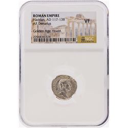 Roman Empire AD 117-138 Hadrian AR Denarius Coin NGC VF