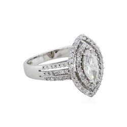 14KT White Gold 1.45ctw Marquise Diamond Engagement Ring