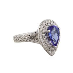 14KT White Gold 2.15ct Tanzanite and Diamond Ring