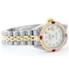 Image 2 : Womens Rolex Two-Tone Mother Of Pearl Ruby Datejust Wristwatch