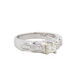 14KT White Gold EGL 0.88ctw Diamond Engagement Ring