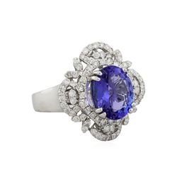 14KT White Gold 3.57ct Tanzanite and Diamond Ring