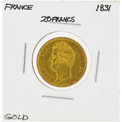 1831 France 20 Francs Gold Coin