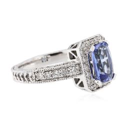 14KT White Gold 1.54ct Tanzanite and Diamond Ring