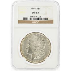 1884 $1 Morgan Silver Dollar NGC Graded MS63