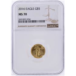 2016 $5 American Gold Eagle Coin NGC Graded MS70