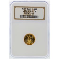 1999 W $5 American Gold Eagle Coin NGC MS70