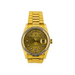 Mens 18KT Yellow Gold Rolex 1.65ctw Diamond DayDate Watch