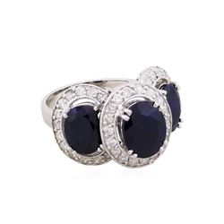 14KT White Gold 8.04ctw Sapphire and Diamond Ring