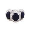 Image 2 : 14KT White Gold 8.04ctw Sapphire and Diamond Ring