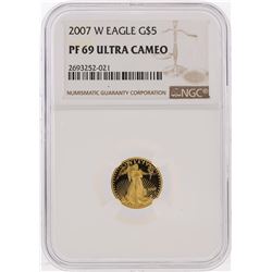 2007-W $5 American Gold Eagle Coin NGC Graded PF69 Ultra Cameo