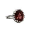 Image 1 : 14KT White Gold 4.98ct Pink Tourmaline and Diamond Ring