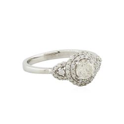 14KT White Gold 0.96ctw Round Brilliant Cut Diamond Engagement Ring