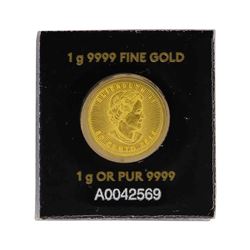 1g .9999 Fine Gold 2016 Canadian 50 Cents Gold Coin