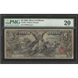 1896 $5 Silver Certificate Educational Note PMG Graded VF20