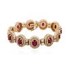 Image 1 : 14KT Rose Gold 10.89ctw Ruby and Diamond Bracelet