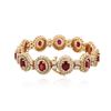 Image 2 : 14KT Rose Gold 10.89ctw Ruby and Diamond Bracelet