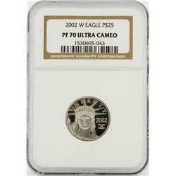 2002-W $25 American Platinum Eagle Coin NGC Graded PF70 Ultra Cameo