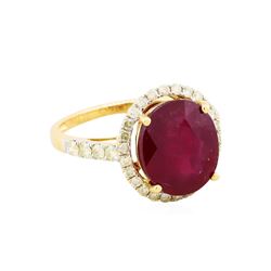 14KT Yellow Gold 6.47ct Ruby and Diamond Ring