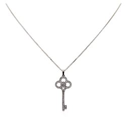 14KT White Gold 0.47ctw Diamond Pendant With Chain