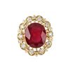 Image 2 : 14KT Yellow Gold 12.00ct Ruby and Diamond Ring