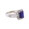 Image 2 : 14KT White Gold 2.05ct. Blue Sapphire and Diamond Ring
