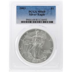 2003 $1 American Silver Eagle Coin PCGS Graded MS69