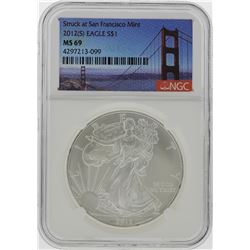 2012-S $1 American Silver Eagle Coin NGC Graded MS69