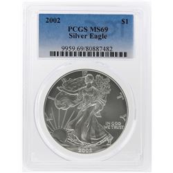 2002 $1 American Silver Eagle Coin PCGS Graded MS69