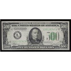 1934A $500 Federal Reserve Note San Francisco, CA