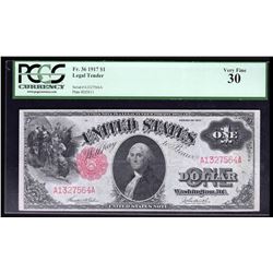 1917 $2 Large Size Legal Tender Note PCGS Graded VF30